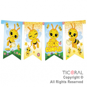 BANDERIN FELIZ CUMPLEAOS ABEJITAS x 1